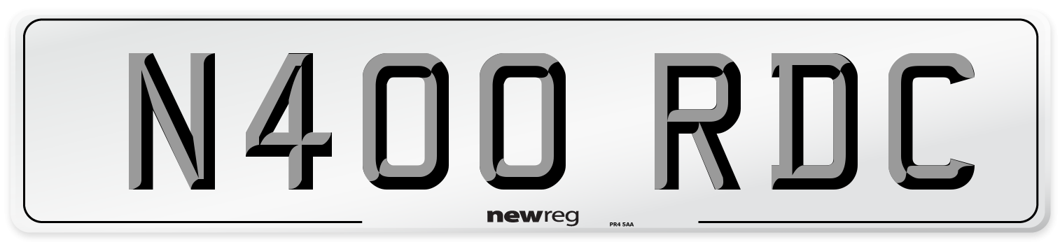 N400 RDC Number Plate from New Reg